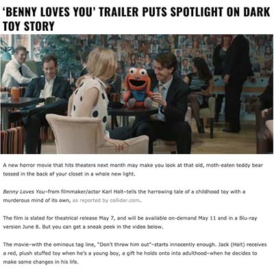 ‘BENNY LOVES YOU’ TRAILER PUTS SPOTLIGHT ON DARK TOY STORY